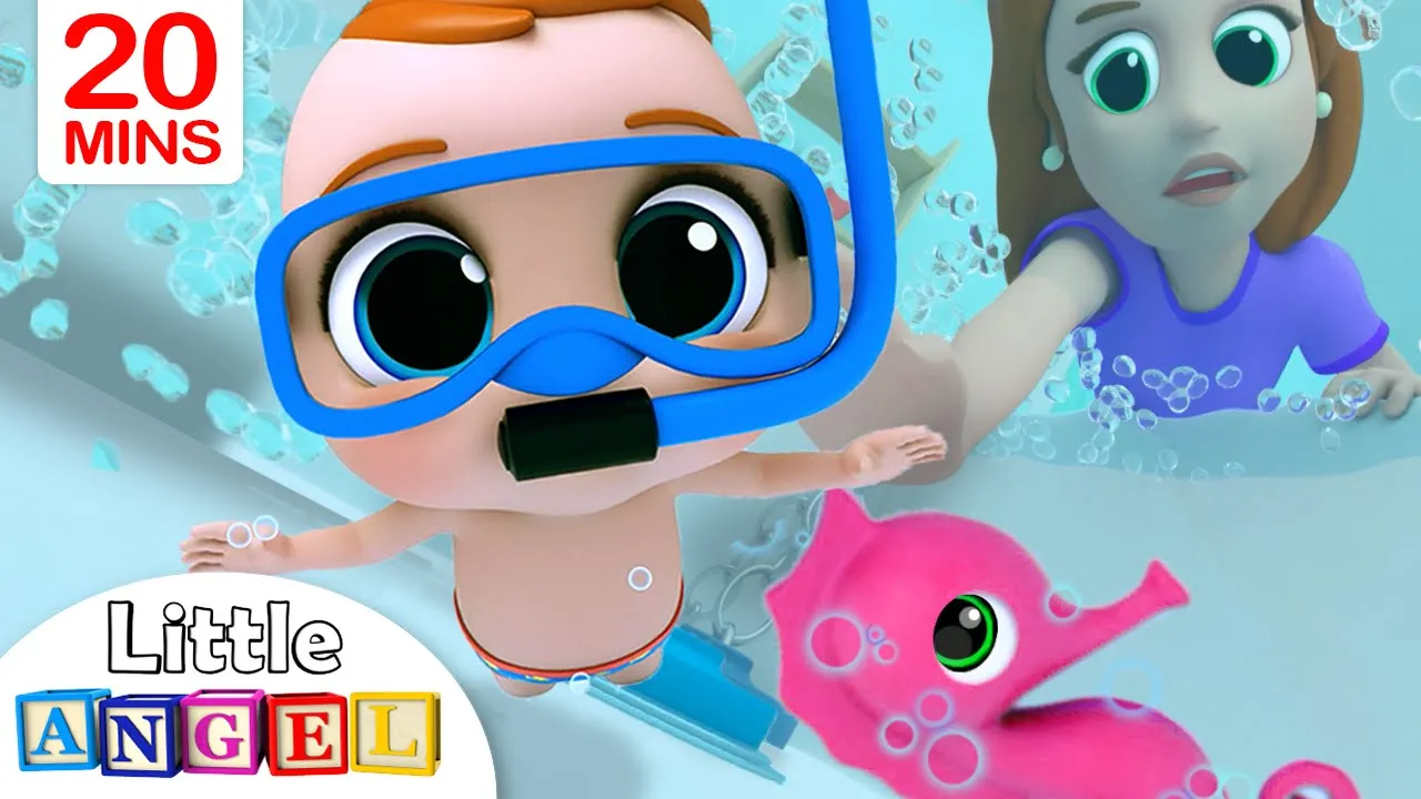 Bath Song | Baby John's Bath Time | Little Angel Nursery Rhymes & Kids Songs