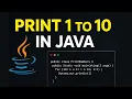 Java Program to Print Numbers from 1 to 10 Java for Beginners Tech With Yug