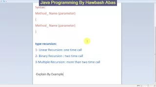 Recursion in java Kurdish Datastructure by Hawbash Abas Part 37