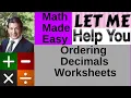 Ordering Decimals Worksheets