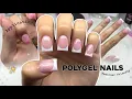 EXTRA SHORT GLITTER POLYGEL NAILS BEGINNER FRIENDLY NAIL ART POLYGEL APPLICATION Nail Tutorial