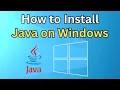 How to Install Java JDK 22 on Windows 11 Install Java on Windows setup JAVA - HOME JDK Install