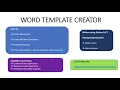 Demonstration of MS Word Template Creator Create MS Word documents using Python 3 and Tkinter