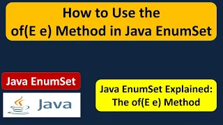 How to Use the of E e Method in Java EnumSet EnumSet in Java
