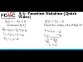 What is Function Notation Quick - First Coast Math Clinic