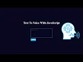 Text To Speech Converter in HTML CSS JavaScript JavaScript Project