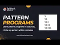 Numbers Pattern Pattern Programs FullStack Edutech