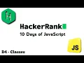 HackerRank JavaScript Day 4 Classes