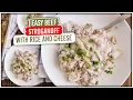 EASY BEEF STROGANOFF WITH RICE AND CHEESE