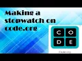 Setting a stopwatch on code org