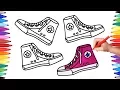 How to Draw Shoes Coloring pages Shoes and Sneakers Drawing and Painting Shoes