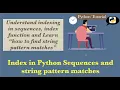 indexing Index method pattern matches in Python