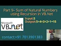 Sum of Natural Numbers using Recursion in VB Net - Part 9