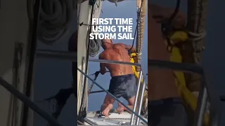 I should have used my storm sail earlier #windedvoyage #sailinglifestyle #africatravel #sailing