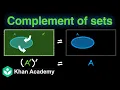 Demorgan s Law and other properties of Complement sets Sets Grade 11 Math Khan Academy