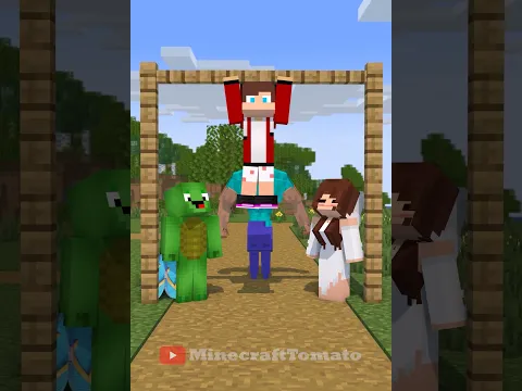 JJ vs Buff Herobrine Muscle Ups 🤯😍 - MAIZEN Minecraft Animation