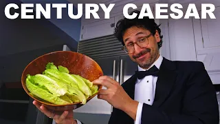 Traditional 1924 caesar salad raw eggs tableside service
