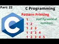 Pattern Programs in C Half Pyramid of Numbers 1 12 123 in c practically