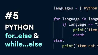 Python for else while else Python Best Practices