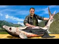 Huge Sturgeon On The Grill With A Delicacy Inside Divine Lunch In The Village