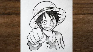 Monkey D Luffy drawing from One Piece / anime drawing / Easy drawing 
