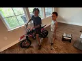 LANDEN GETS A BRAND NEW FRP MINI GAS DIRTBIKE ASSEMBLES IT TOGETHER BY HIMSELF
