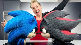 Making a Sonic 3 Movie cake Shadow Sonic the Hedgehog cakes