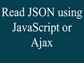 read json object using javascript and ajax