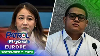TV Patrol Playback Europe | September 7, 2026