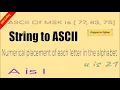 String to ASCII and computing placevalue of a letter in the alphabet