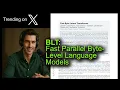 BLT Fast Parallel Byte-Level Language Models