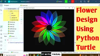 Beautiful Flower Design Using Python Turtle Graphics Easy Python Turtle Drawing For Beginners