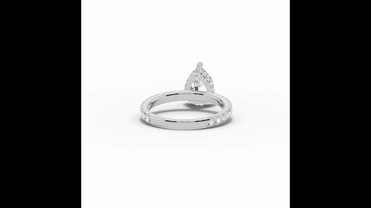 Pear Coronet Diamond Crown Engagement Ring