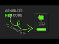 Generate Hex Color Code Using Javascript With Copy Button Color Hex Code Generate Javascript