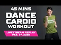 Download Lagu 45 MINS DANCE CARDIO Workout • LIVESTREAM Feb. 23, 2025 • Keoni Tamayo