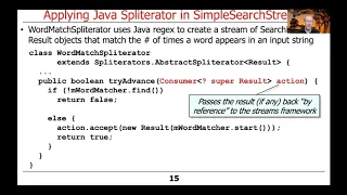 Applying Java Spliterators