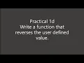 S Y I T Sem 3 Python Practical Python Python practical 1d reverses the user defined value