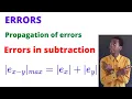 Propagationof errors in subtraction