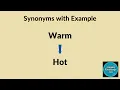 Synonyms of Warm English synonyms words Example of synonym words