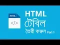 How to create Table in HTML Part 1 Bangla Tutorial - UY LAB