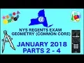 NYS Geometry Common Core January 2018 Regents Exam Parts 2-4 ANSWERS