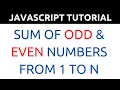 JavaScript Program to Find Sum of Odd Even Numbers From 1 to N