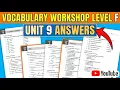 Vocabulary Workshop Level F Unit 9 Answers 2026 Complete Study Guide and Answer Key