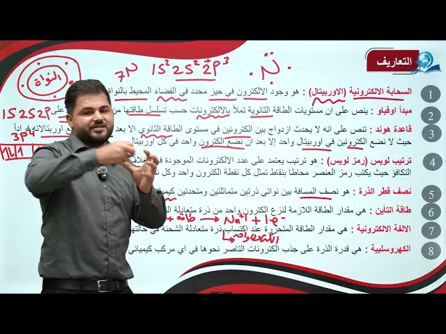 المراجعة المركزة كيمياء الثالث المتوسط | المحاضرة 3 |  التعاريف