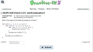 Java Practice It 2 31 starExclamation1 nested for loop