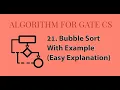 21 - Bubble Sort Step-Wise explanation With Example Sorting Algorithm Gate CS