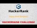 HackerRank Solution Input and Output Type in C