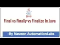 final vs finally vs finalize in Java