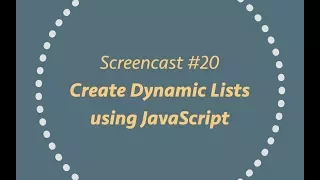 Create Dynamic Lists using Javascript