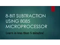 8 bit subtraction program in Microprocessor 8085